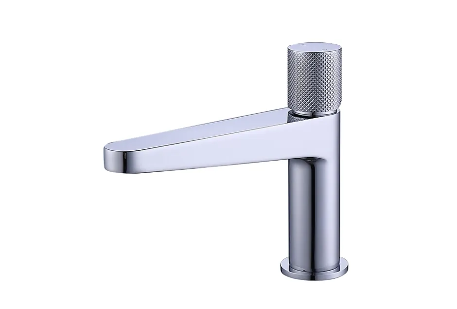 Bernstein Robinet pour lavabo vasque et évier design en laiton peu bruyant et avec aérateur économie d'eau - H. 16,3cm - Chrome