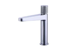 Bernstein Robinet pour lavabo vasque et évier design en laiton peu bruyant et économe en eau - H. 21,5cm - Chrome* Robinet Lave-Mains