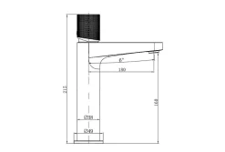 Bernstein Robinet pour lavabo vasque et évier design en laiton peu bruyant et économe en eau - H. 21,5cm - Chrome* Robinet Lave-Mains