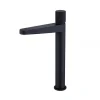 Bernstein Robinet pour lavabo vasque et évier design en laiton peu bruyant et avec aérateur économie d'eau - H. 31cm - Noir mat* Robinet Lave-Mains