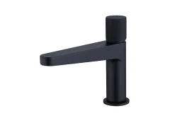 Bernstein Robinet pour lavabo vasque et évier design en laiton peu bruyant et économe en eau - H. 16,3cm - Noir (mat)