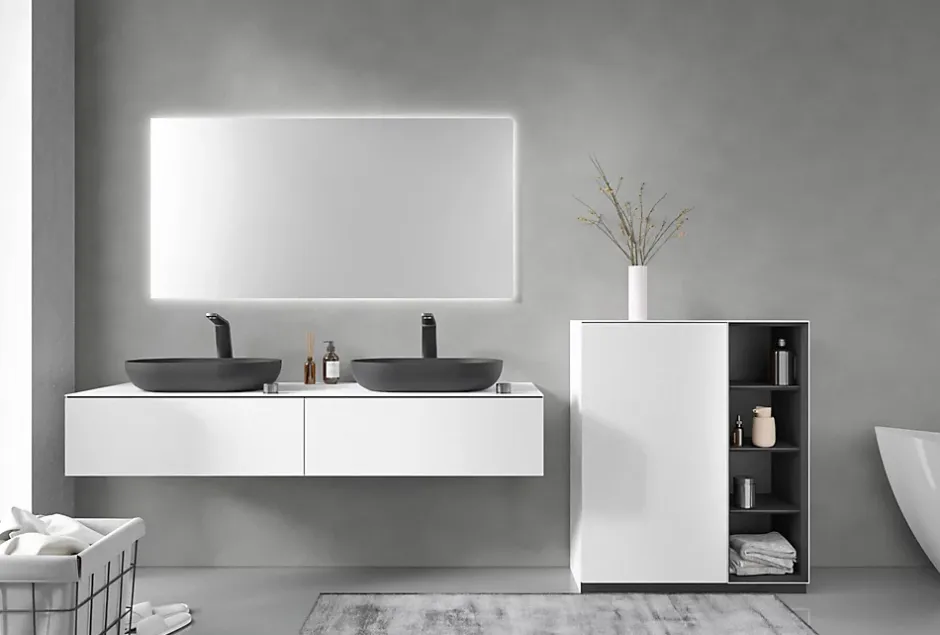 Bernstein Robinet pour lavabo vasque et évier design en laiton peu bruyant et économe en eau - H. 16,3cm - Noir (mat)