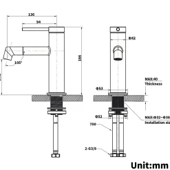 Lonheo Max Robinet Salle de Bain Bec Rotation à 360, Mitigeur lavabo Robinet lavabo, Froide/Chaude* Robinet Lavabo Et Vasque
