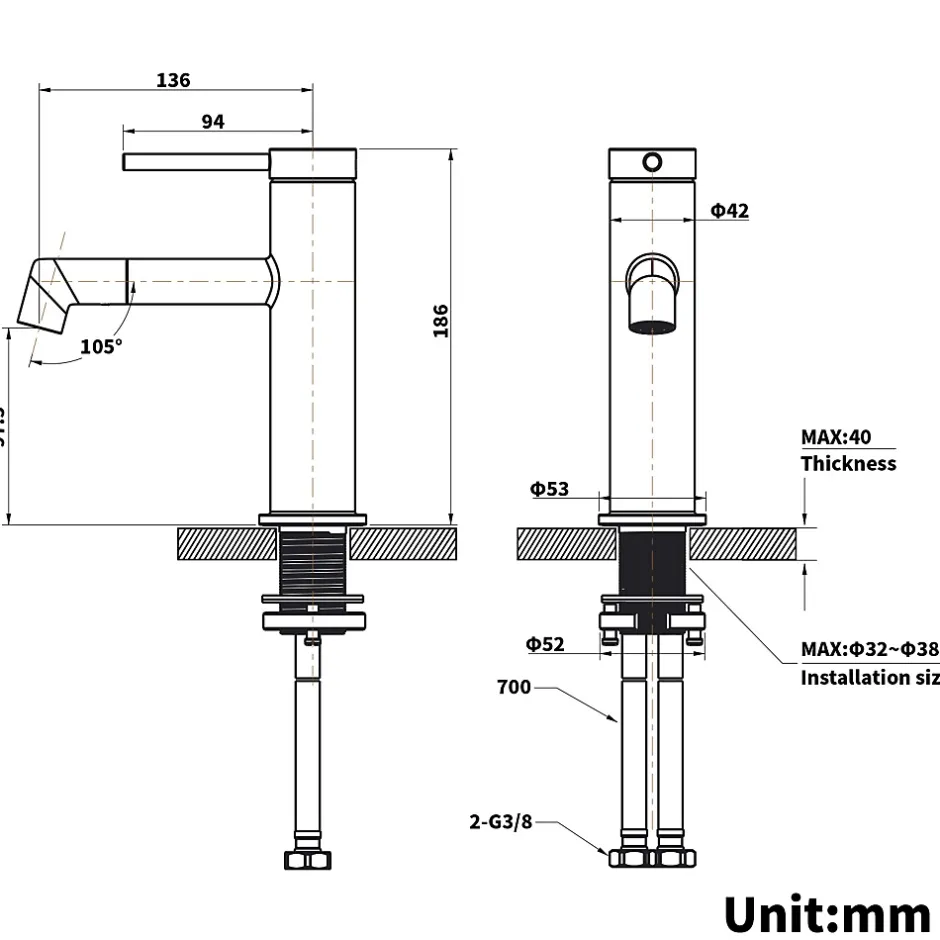 Lonheo Max Robinet Salle de Bain Bec Rotation à 360, Mitigeur lavabo Robinet lavabo, Froide/Chaude* Robinet Lavabo Et Vasque