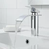 Homelody Robinet Salle de Bain Cascade Mitigeur de Lavabo Design Moderne pour Vasque Chromé en Inox* Robinet Lavabo Et Vasque