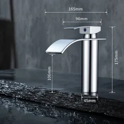 Homelody Robinet Salle de Bain Cascade Mitigeur de Lavabo Design Moderne pour Vasque Chromé en Inox* Robinet Lavabo Et Vasque