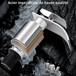 Homelody Robinet Salle de Bain Cascade Mitigeur de Lavabo Design Moderne pour Vasque Chromé en Inox* Robinet Lavabo Et Vasque