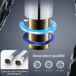 Homelody Robinet Salle de Bain Cascade Mitigeur de Lavabo Design Moderne pour Vasque Chromé en Inox* Robinet Lavabo Et Vasque