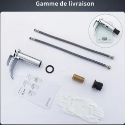 Homelody Robinet Salle de Bain Cascade Mitigeur de Lavabo Design Moderne pour Vasque Chromé en Inox* Robinet Lavabo Et Vasque