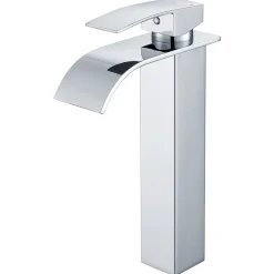 Auralum Max Robinet Salle de Bain Cascade Moderne, Mitigeur de Lavabo - Sortie Douce Sans Éclaboussures* Robinet Lavabo Et Vasque