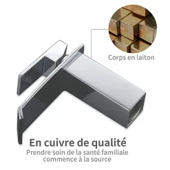 Homelody Robinet Salle de Bain Cascade Robinet de Lavabo en Laiton Mitigeur de Salle de Bain Chromé Forme Carré* Robinet Lavabo Et Vasque