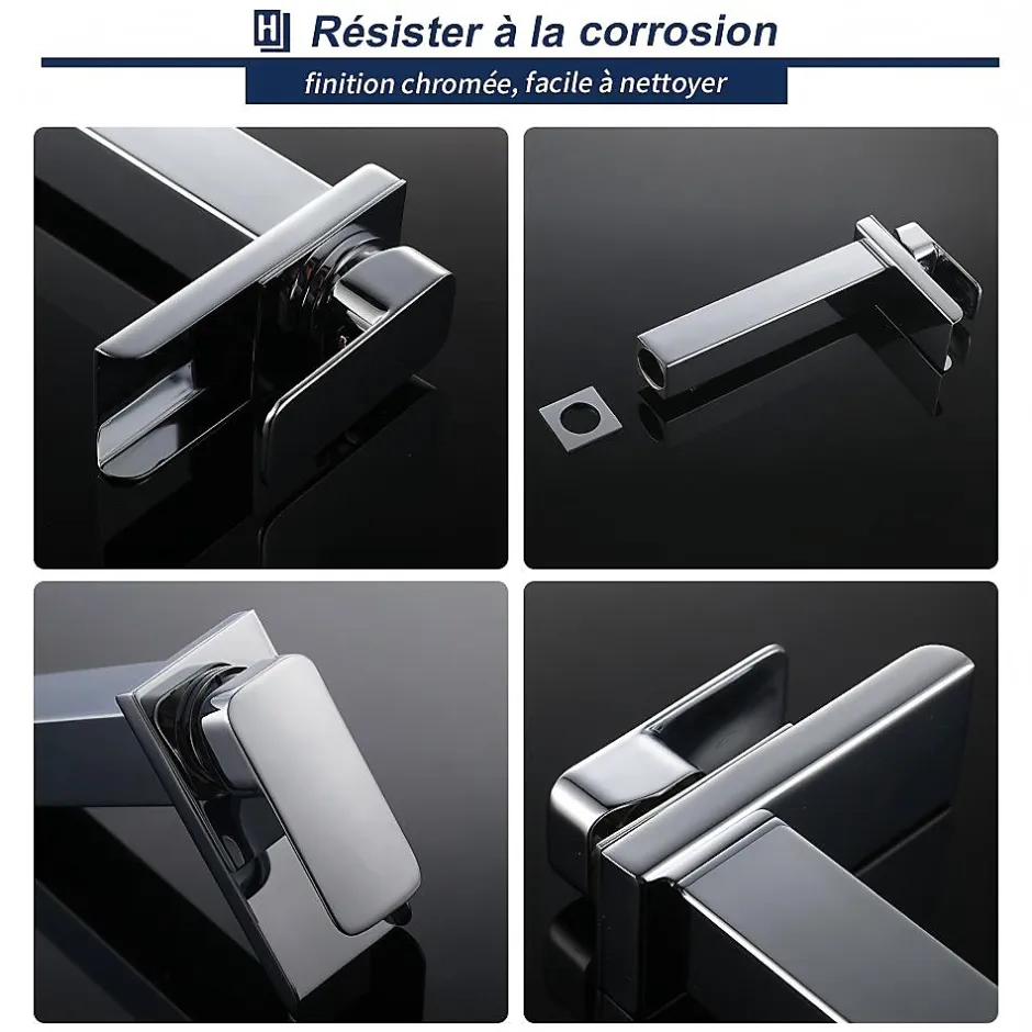 Homelody Robinet Salle de Bain Cascade Haut Mitigeur pour Vasque Chromé Robinet Design Moderne Corps en Acier Inox