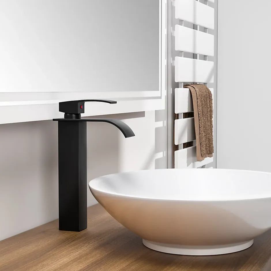 Auralum Max Robinet Salle de Bain Cascade Moderne, Mitigeur de Lavabo - Sortie Douce Sans Éclaboussures