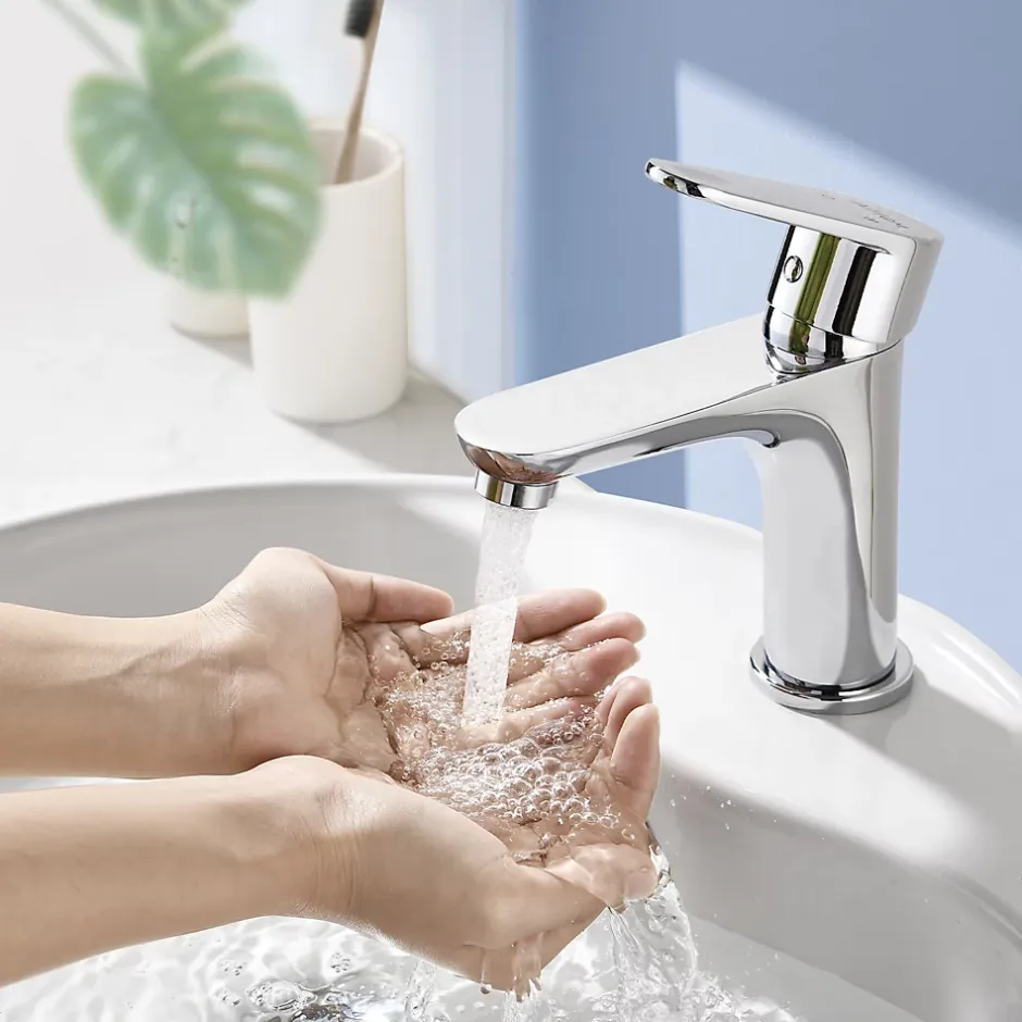 Homelody Robinet Salle de Bain Chromé Mitigeur de Lavabo à Deux Voies pour Salle de Bain Robinet Lavabo en Acier Inox