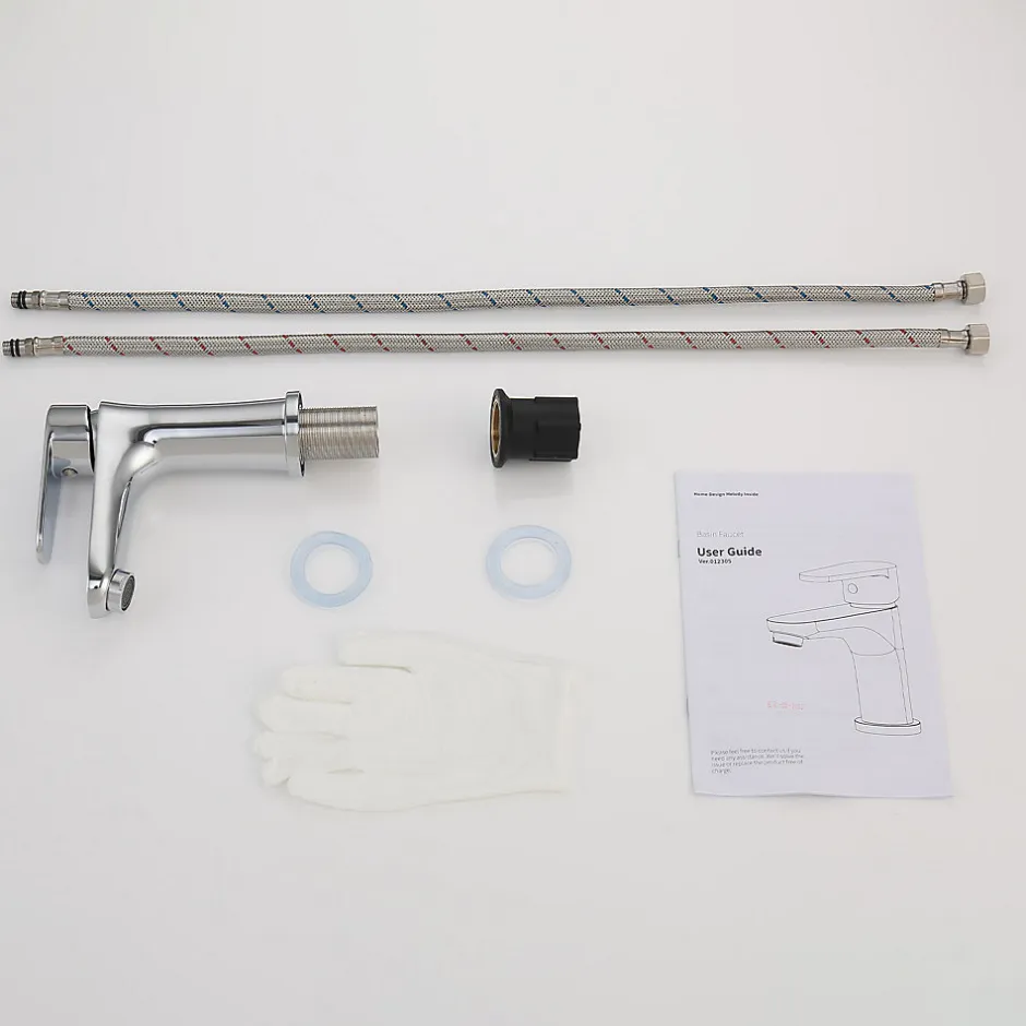 Homelody Robinet Salle de Bain Chromé Mitigeur de Lavabo à Deux Voies pour Salle de Bain Robinet Lavabo en Acier Inox