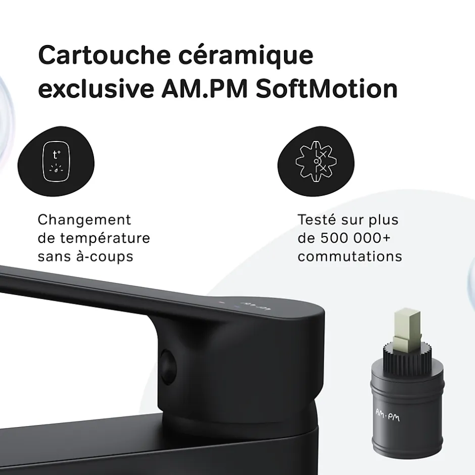Am.Pm Europe Robinet Salle de Bain Mitigeur lavabo avec bonde clic clac, Noir, taille S, FTA82122 AM.PM