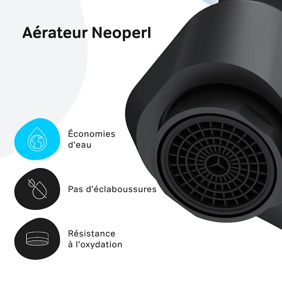 Am.Pm Europe Robinet Salle de Bain Mitigeur lavabo avec bonde clic clac, Noir, taille S, FTA82122 AM.PM