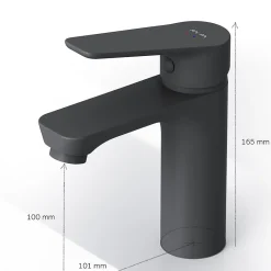 Am.Pm Europe Robinet Salle de Bain Mitigeur lavabo avec bonde clic clac, Noir, taille S, FTA82122 AM.PM