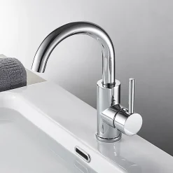 Auralum Max Robinet Salle de Bain Mitigeur lavabo, Robinet lavabo en Laiton , Froide/Chaude