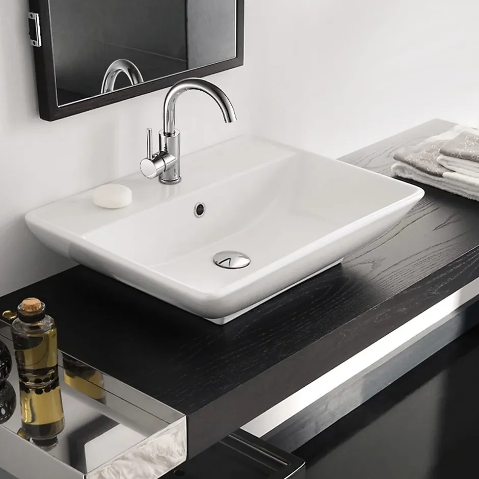Auralum Max Robinet Salle de Bain Mitigeur lavabo, Robinet lavabo en Laiton , Froide/Chaude