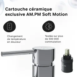 Am.Pm Europe Robinet Salle de Bain Mitigeur de lavabo, Chromé, taille M, FPA02100 AM.PM* Robinet Lavabo Et Vasque