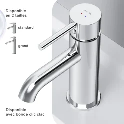 Am.Pm Europe Robinet Salle de Bain Mitigeur de lavabo, Chromé, taille M, FPA02100 AM.PM* Robinet Lavabo Et Vasque