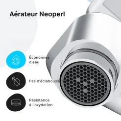 Am.Pm Europe Robinet Salle de Bain Mitigeur de lavabo avec bonde clic clac, Chromé, taille S, FTA82200 AM.PM