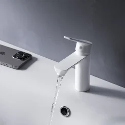 Am.Pm Europe Robinet Salle de Bain Mitigeur de lavabo avec bonde clic clac, Blanc, taille S, FTA82133 AM.PM