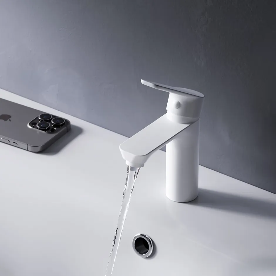 Am.Pm Europe Robinet Salle de Bain Mitigeur de lavabo avec bonde clic clac, Blanc, taille S, FTA82133 AM.PM