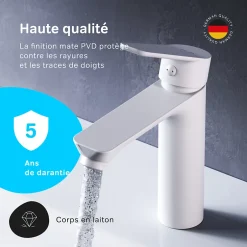 Am.Pm Europe Robinet Salle de Bain Mitigeur de lavabo avec bonde clic clac, Blanc, taille S, FTA82133 AM.PM