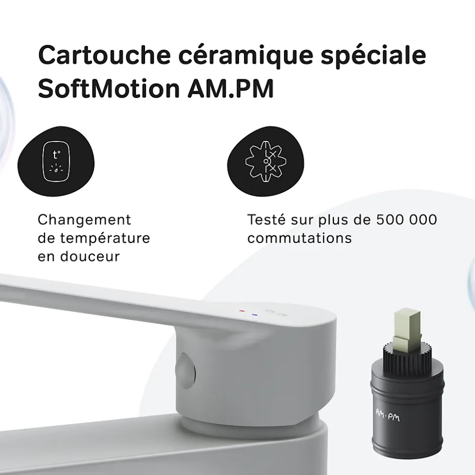 Am.Pm Europe Robinet Salle de Bain Mitigeur de lavabo avec bonde clic clac, Blanc, taille S, FTA82133 AM.PM