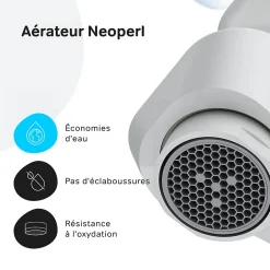 Am.Pm Europe Robinet Salle de Bain Mitigeur de lavabo avec bonde clic clac, Blanc, taille S, FTA82133 AM.PM
