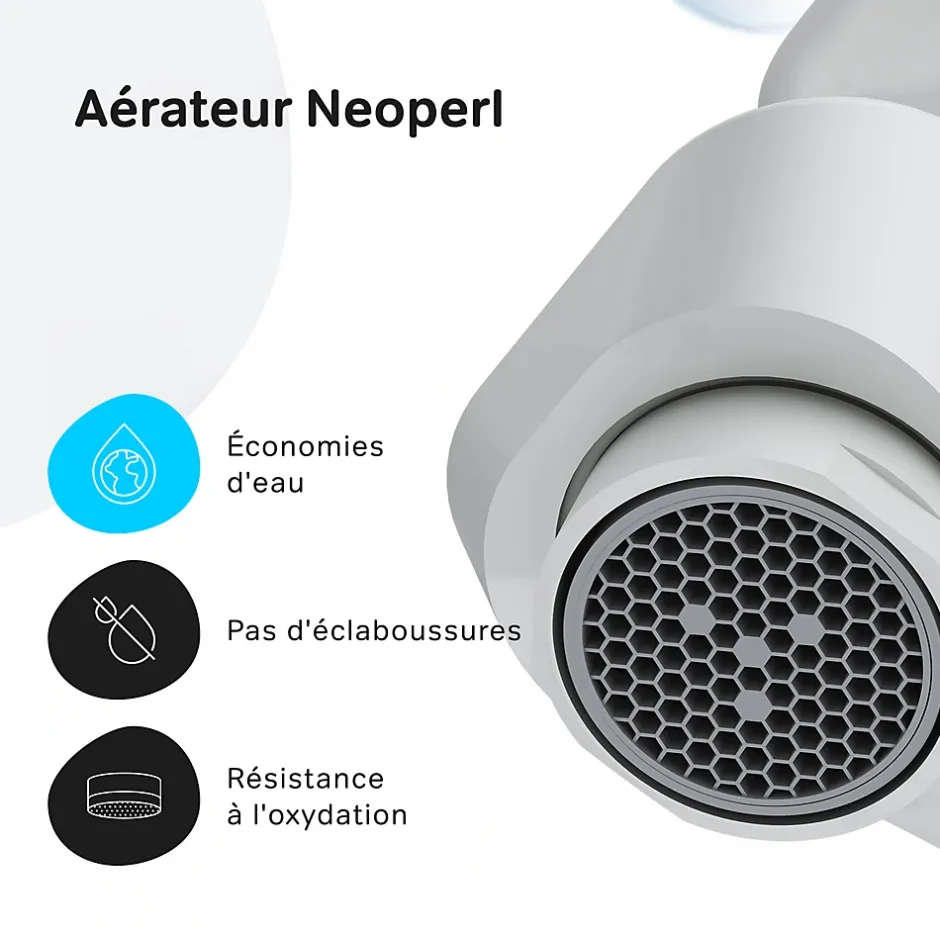 Am.Pm Europe Robinet Salle de Bain Mitigeur de lavabo avec bonde clic clac, Blanc, taille S, FTA82133 AM.PM