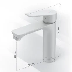Am.Pm Europe Robinet Salle de Bain Mitigeur de lavabo avec bonde clic clac, Blanc, taille S, FTA82133 AM.PM