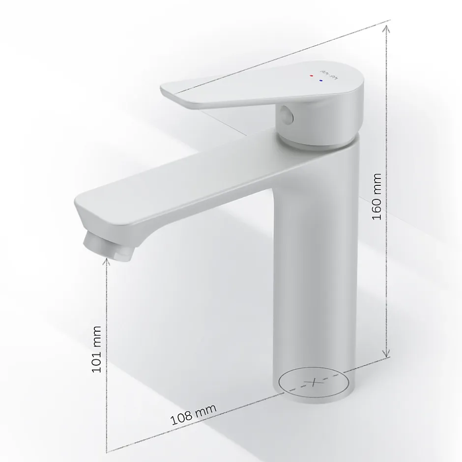 Am.Pm Europe Robinet Salle de Bain Mitigeur lavabo, Blanc, taille S, FTA02133 AM.PM