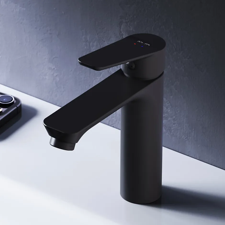 Am.Pm Europe Robinet Salle de Bain Mitigeur lavabo, Noir, taille M, FTA02122 AM.PM* Robinet Lavabo Et Vasque