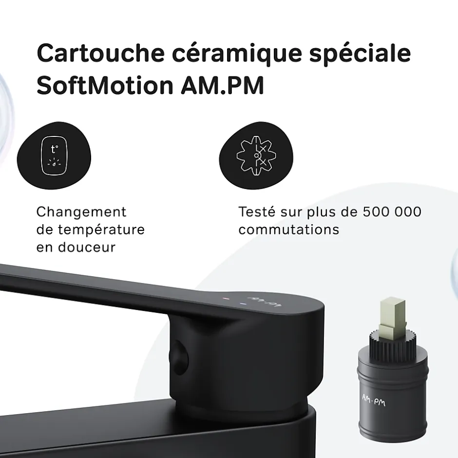 Am.Pm Europe Robinet Salle de Bain Mitigeur lavabo, Noir, taille M, FTA02122 AM.PM* Robinet Lavabo Et Vasque