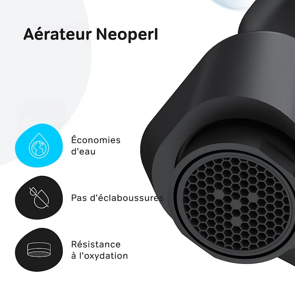 Am.Pm Europe Robinet Salle de Bain Mitigeur lavabo, Noir, taille M, FTA02122 AM.PM* Robinet Lavabo Et Vasque
