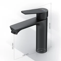 Am.Pm Europe Robinet Salle de Bain Mitigeur lavabo, Noir, taille M, FTA02122 AM.PM* Robinet Lavabo Et Vasque