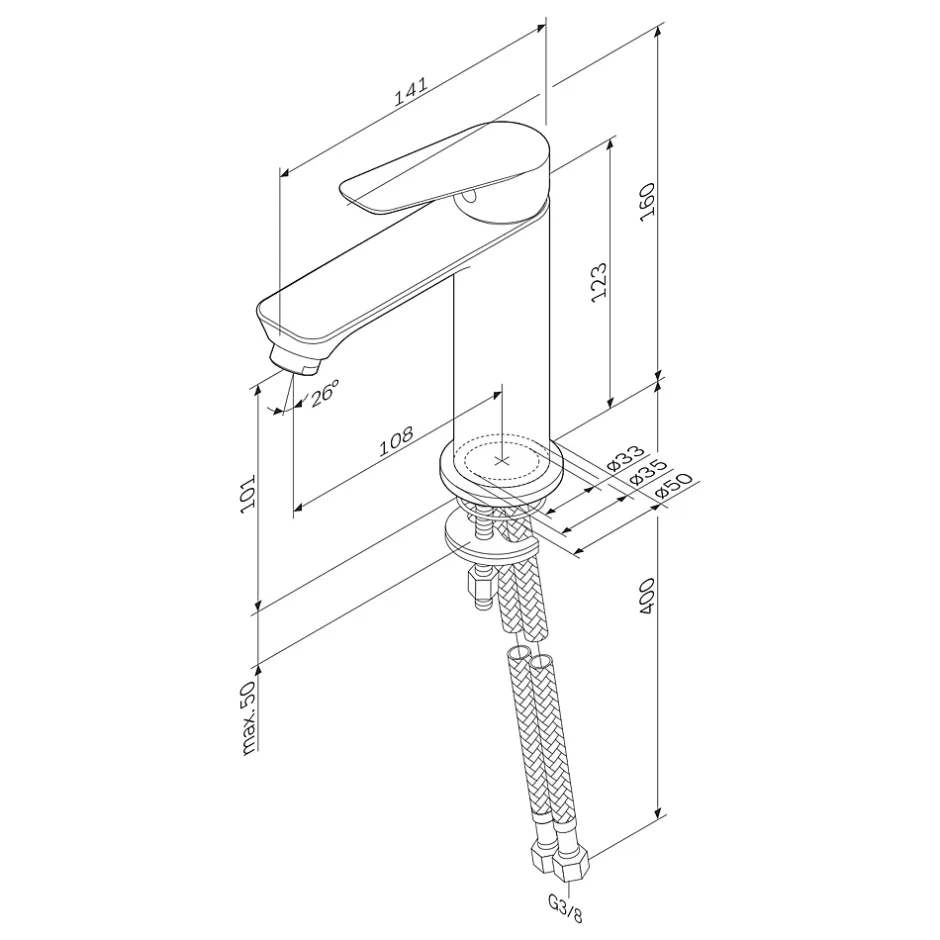 Am.Pm Europe Robinet Salle de Bain Mitigeur lavabo, Noir, taille M, FTA02122 AM.PM* Robinet Lavabo Et Vasque