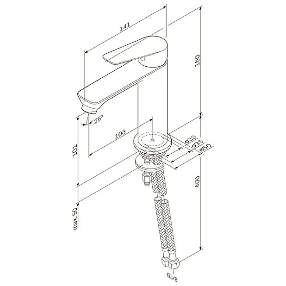 Am.Pm Europe Robinet Salle de Bain Mitigeur lavabo, Noir, taille M, FTA02122 AM.PM* Robinet Lavabo Et Vasque