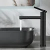 Homelody Robinet Salle de Bain Noir Mitigeur pour Vasque Haut Bec Pivotant Robinetterie de Lavabo en Acier Inox Design Moderne* Robinet Lavabo Et Vasque
