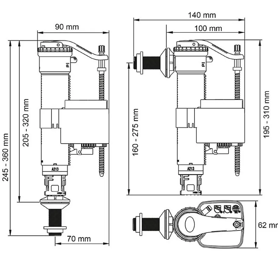 Dubourgel Robinet universel SX télescopique - Raccord diam : 3/8"