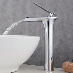 Kroos Robinet vasque jet cascade, style contemporain - Chromé* Robinet Lave-Mains