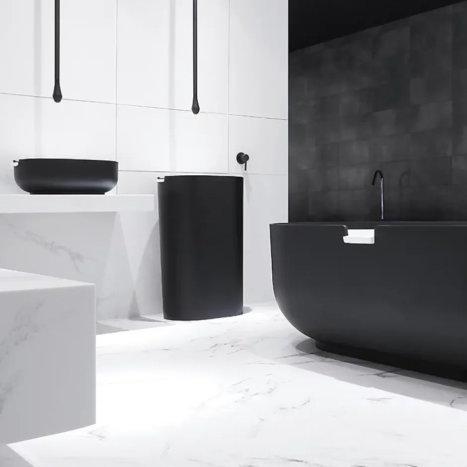 Bernstein Robinetterie pour installation au plafond DROP 135 - longueur 135cm - finition Noir mat