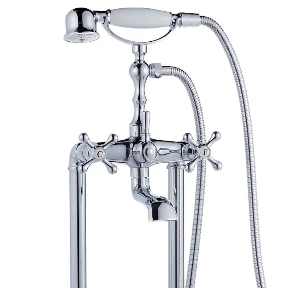 Planète Bain Robinetterie sur pied au sol retro Glasgow pour baignoire ilot* Robinet De Baignoire