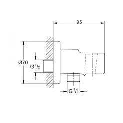 Roca Coude mural et support douchette d'arrivée d'eau pour raccordement flexible de douche, Chromé* Pommeau De Douche, Flexible Et Barre De Douche