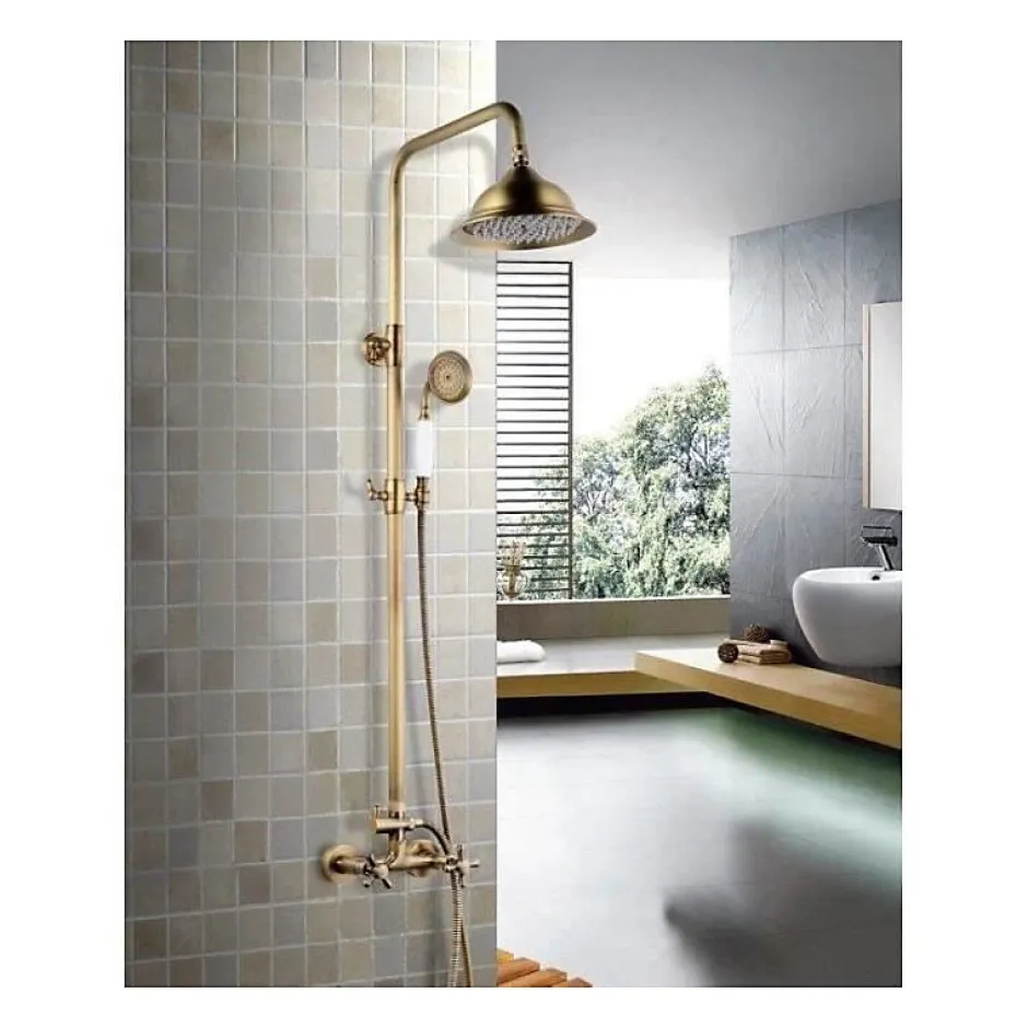 Rousseau Colonne de douche avec robinet melangeur Retro - Vieux-bronze