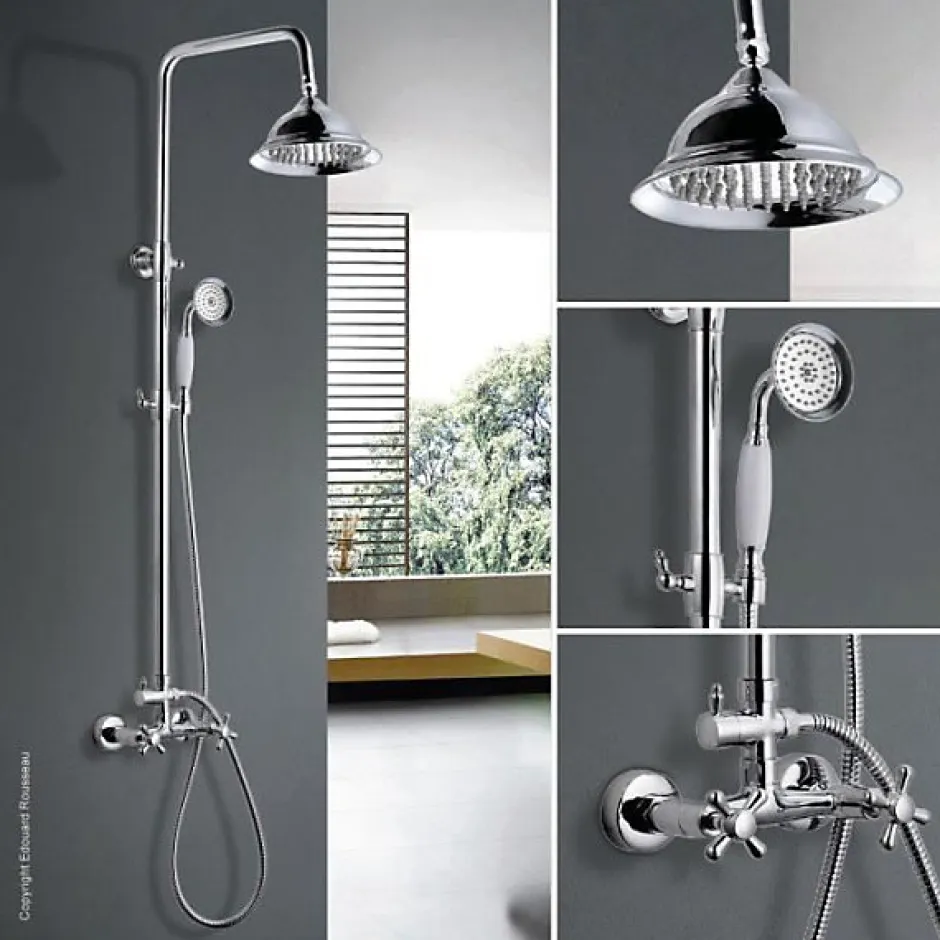 Rousseau Colonne de douche avec robinet mélangeur Retro - Chrome* Colonne De Douche Thermostatique