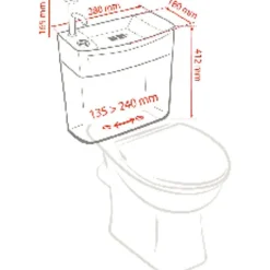 Wirquin Réservoir combiné lave-mains - Iseo - - 3/6 L* Chasse D'Eau